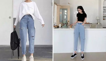 Mix quần jean nữ form rộng thế nào cho đẹp?