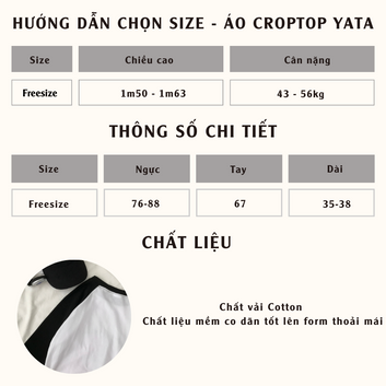 Áo croptop tay dài YATA - 10506