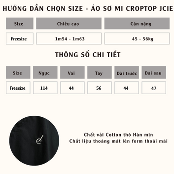 Áo sơ mi croptop JCIE - 10591