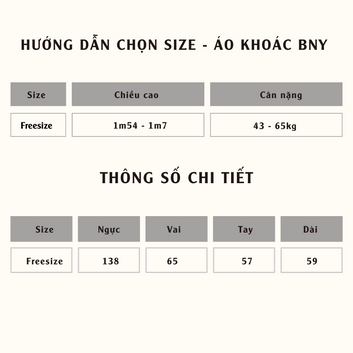 Áo khoác vải chân cua BNY - 10649