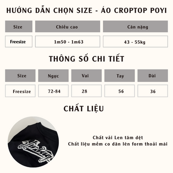 Áo croptop tay dài POYI - 10515