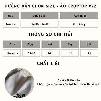 Áo croptop tay ngắn VYZ - 10519