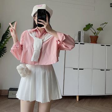 Áo sơ mi croptop JCIE - 10591
