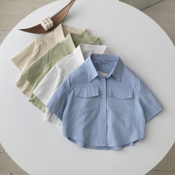 Áo croptop sơ mi IZY - 10514