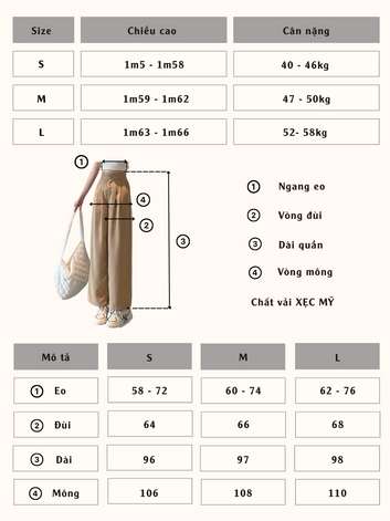 Quần vải ống rộng MINMIN - 2962